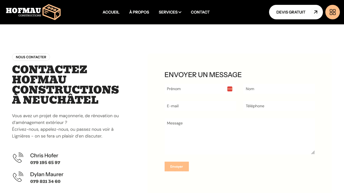 Aperçu du projet HOFMAU Constructions