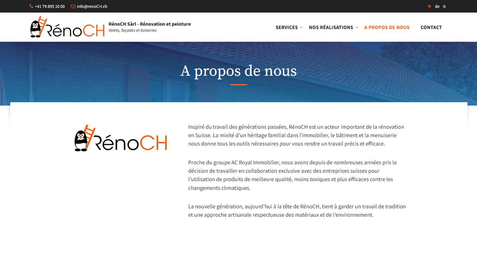 Aperçu du projet RénoCH Sàrl