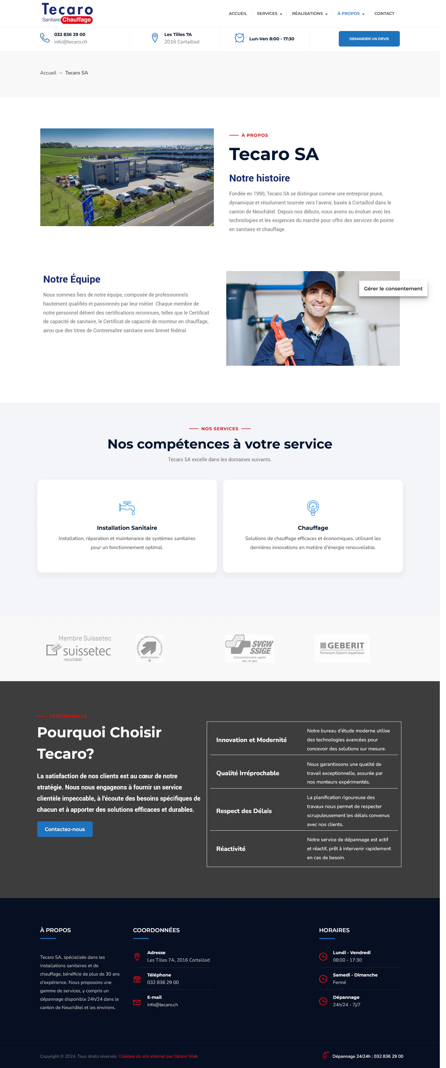 Présentation de Tecaro SA, de son histoire et de son équipe.