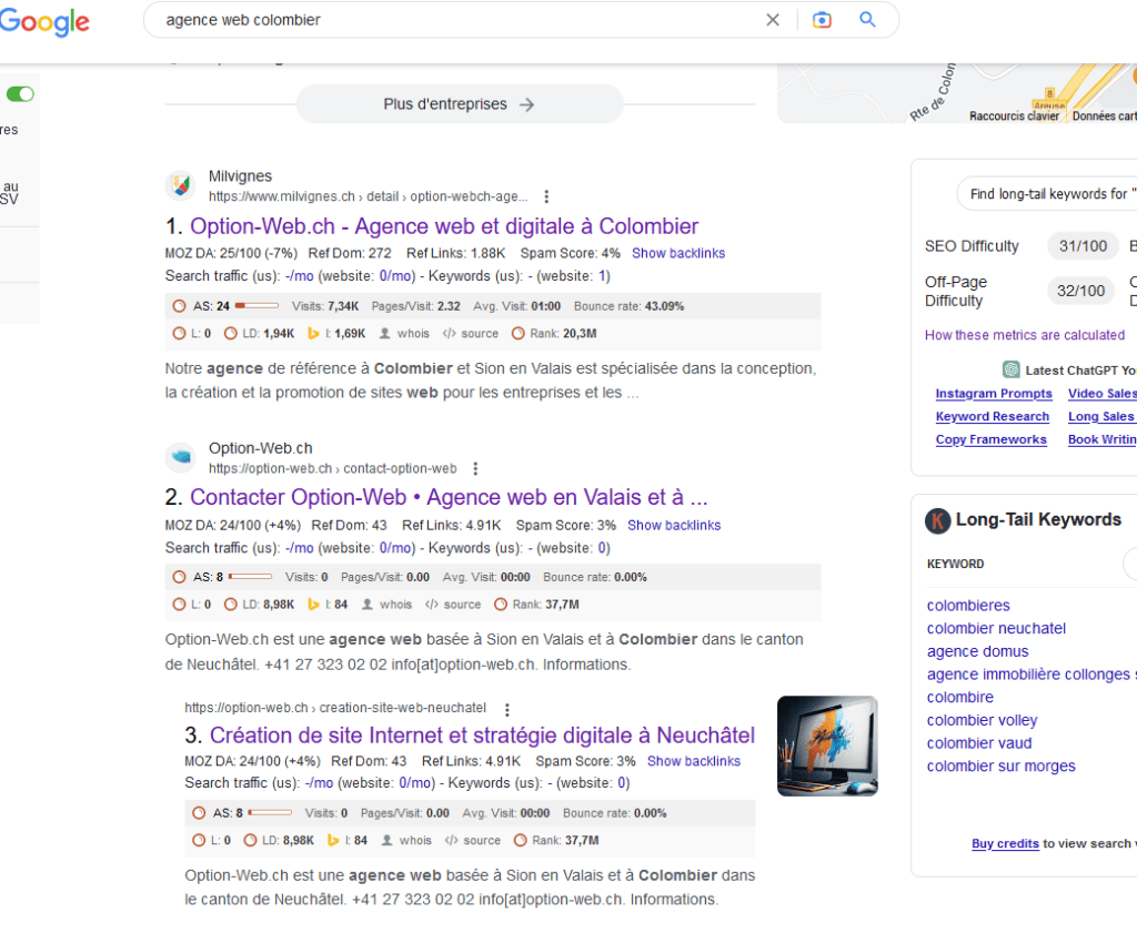 Agence Web Colombier en position 1 sur Google